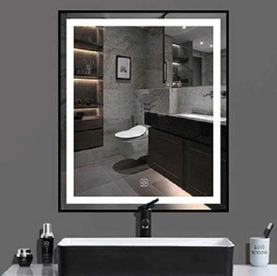 Custom Large Size Aluminum Frame Frosted Glass Smart LED Dressing Mirror